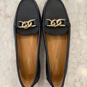 NWOB Talbots Everson Leather Chain Driving Loafers - Black (Size: 10)